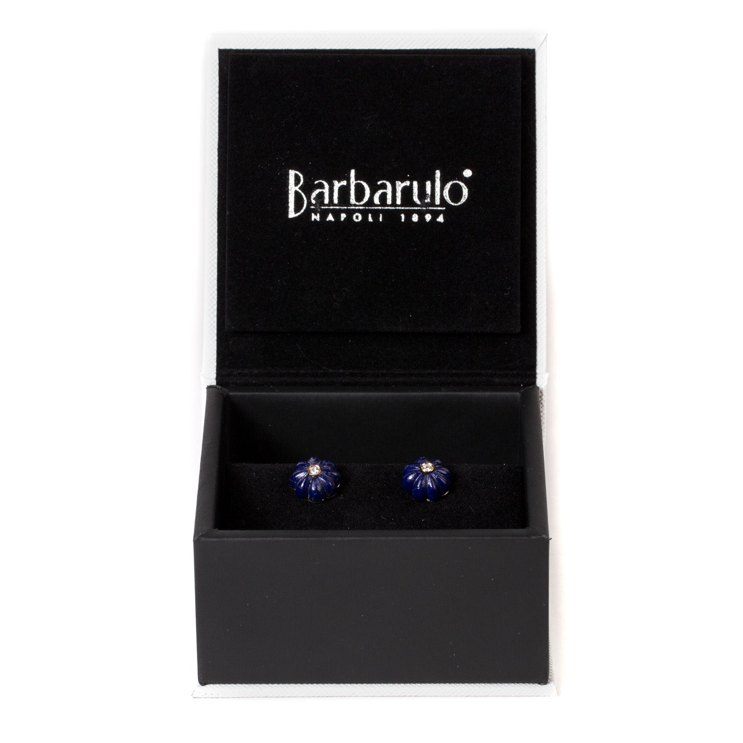 Manschettenknopf "Lapislazuli Flower Diamond" aus Sterling Silber - reine Handarbeit